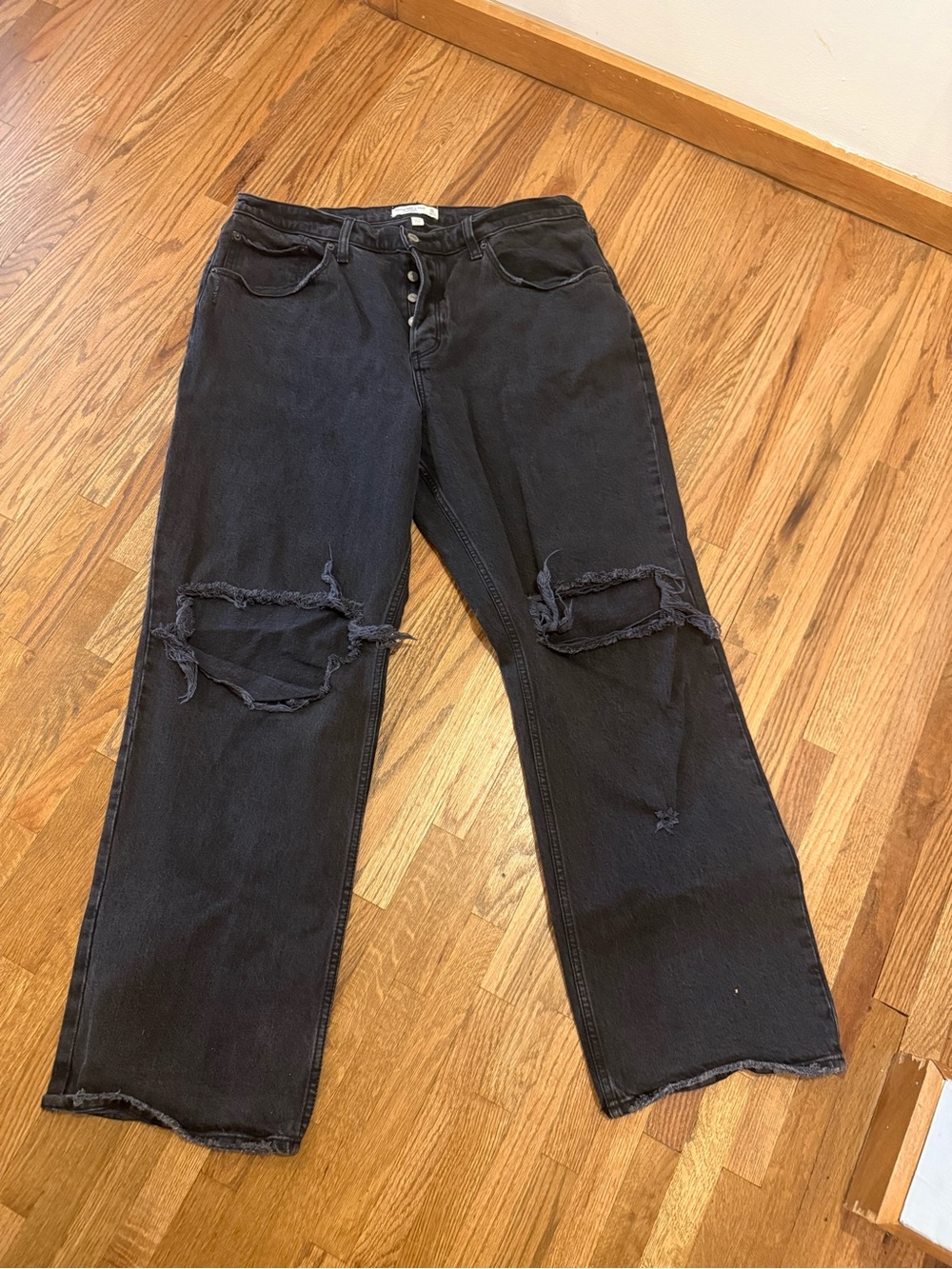 Abercrombie & Fitch Black 90s Baggy Low Rise Jeans 32/14